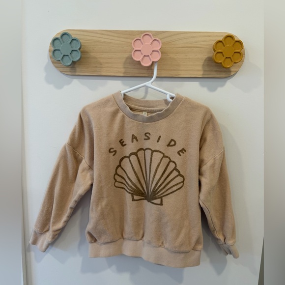 Rylee + Cru Tan Seaside Shell Terry Cloth Sweatshirt - Picture 1 of 5